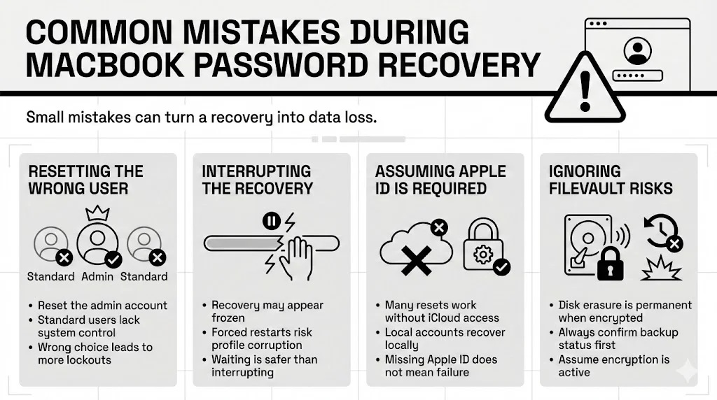 Common Mistakes During MacBook Password Recovery