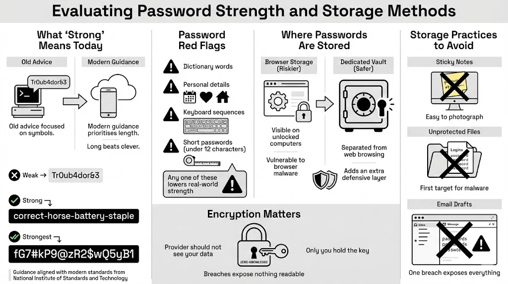 Evaluating Password Strength and Storage Methods