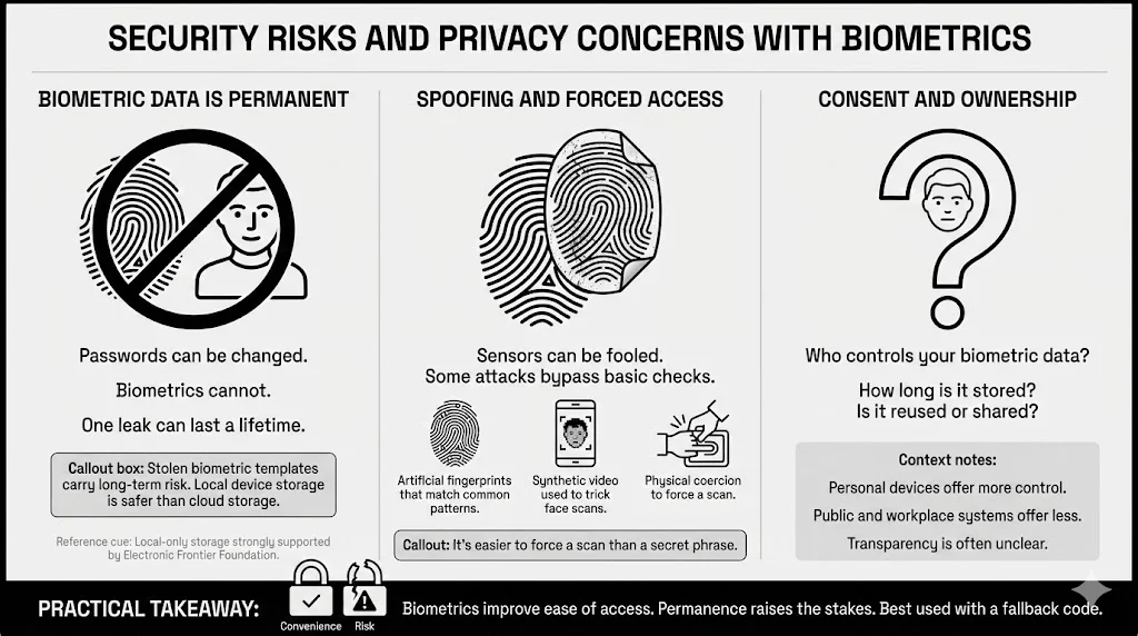 Security Risks and Privacy Concerns with Biometrics