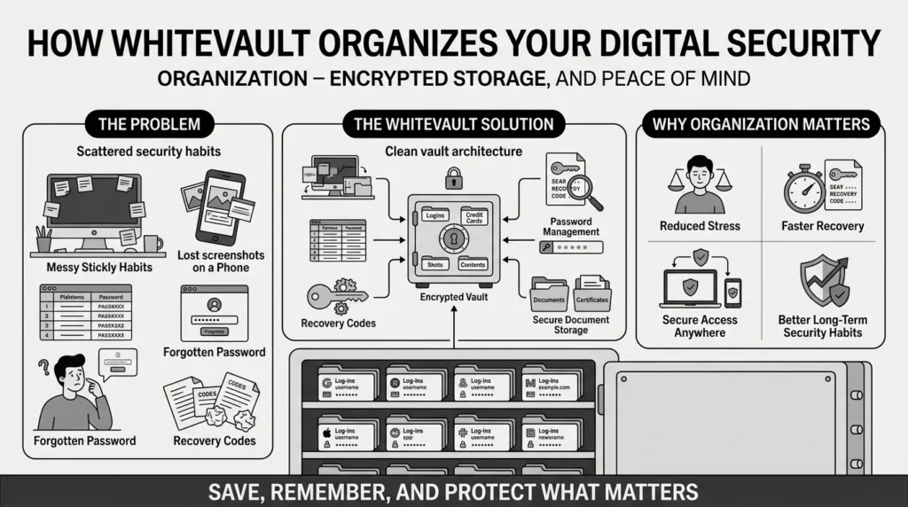 how whitevault organizes your digital security