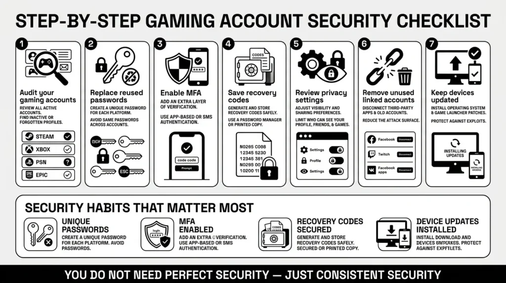 step by step gaming account security checklist