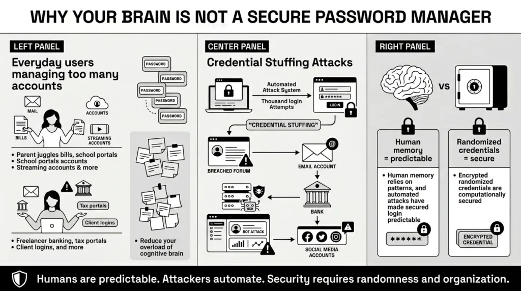 why your brain is not a secure password manager