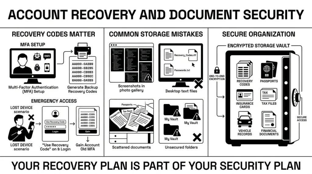 account recovery and document security