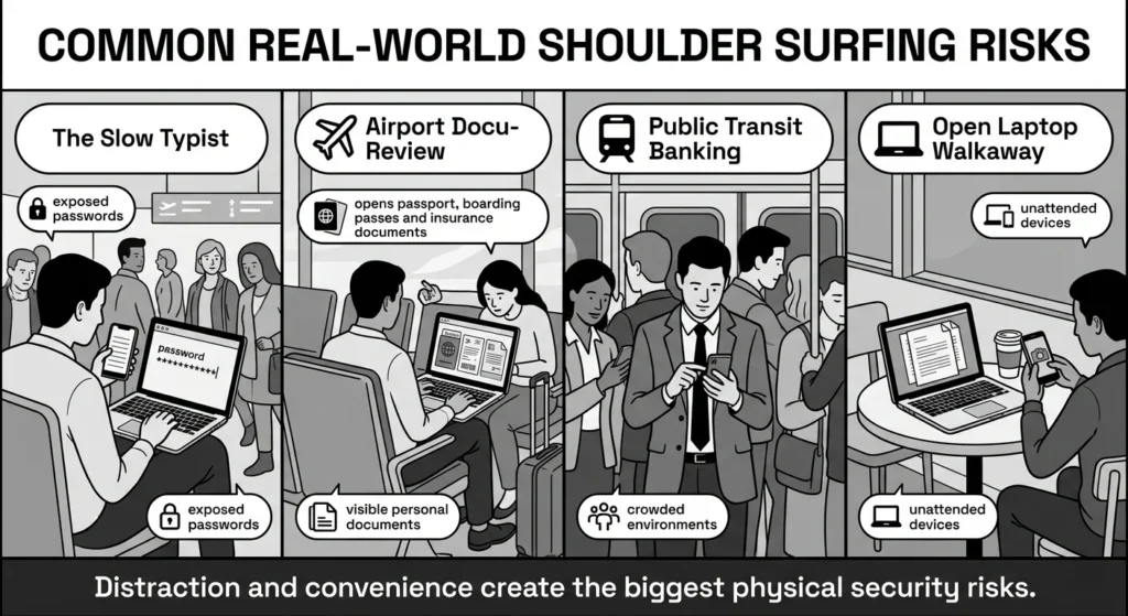 common real world shoulder surfing risks