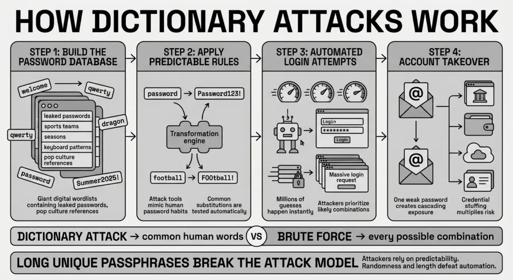 how dictionary attacks work