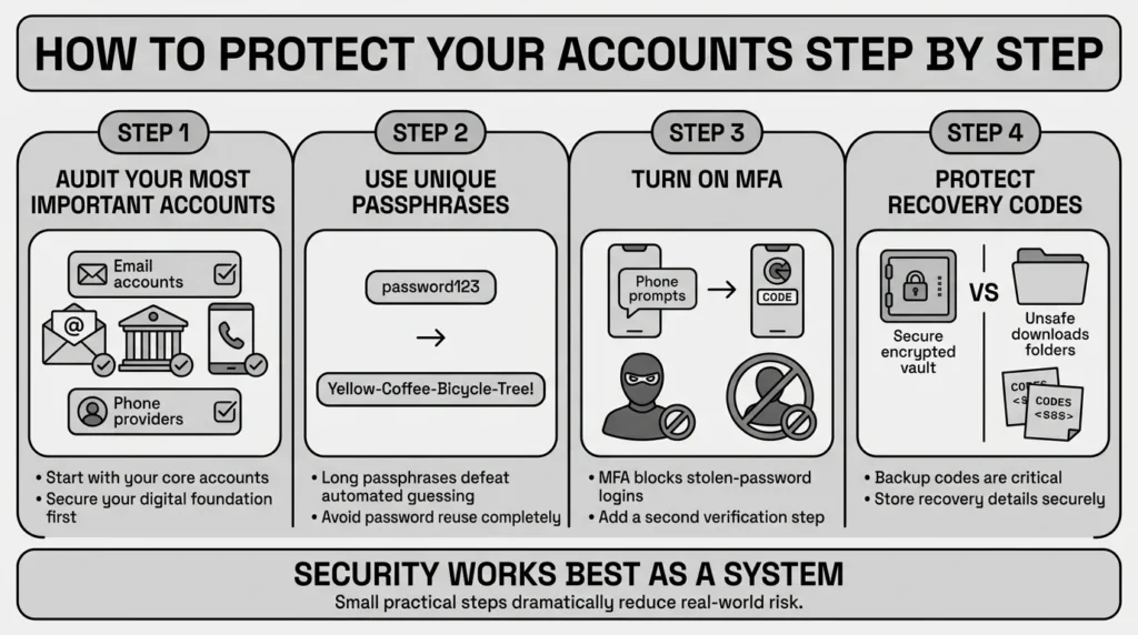 how to protect your accounts step by step