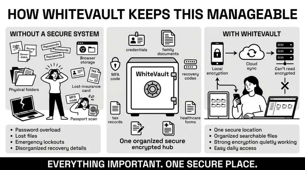 how whitevault keeps this manageable
