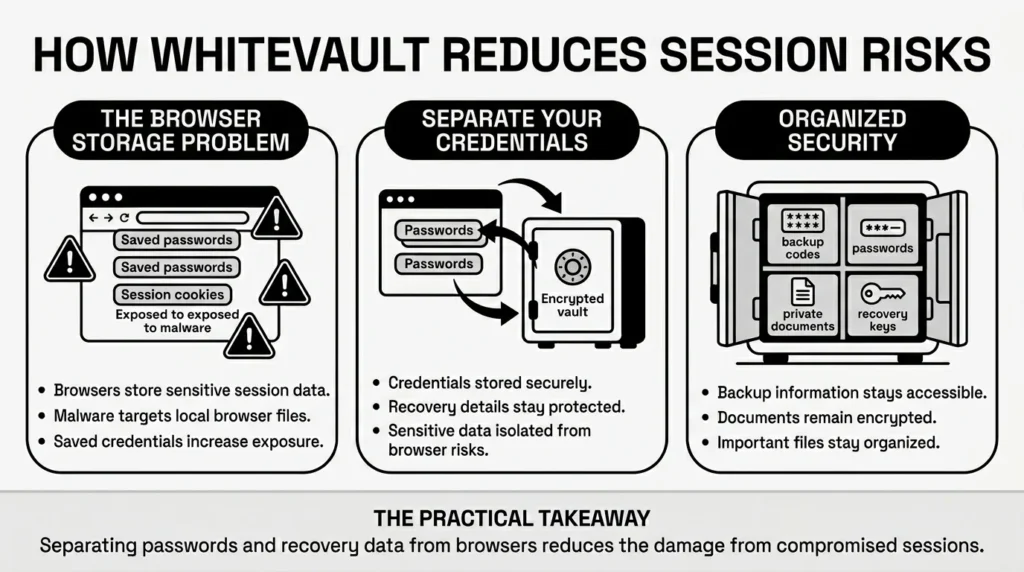 how whitevault reduces session risks