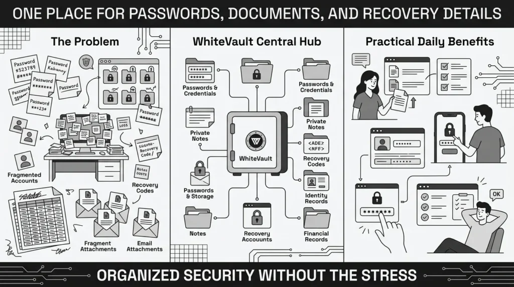 one place for passwords, documents and recovery details