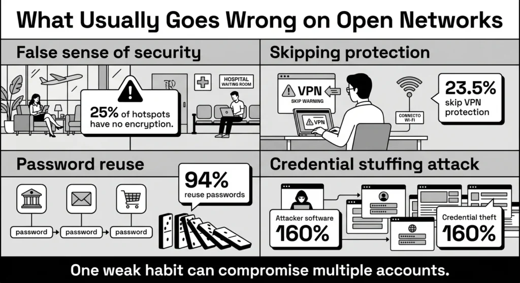 what usually goes wrong on open networks