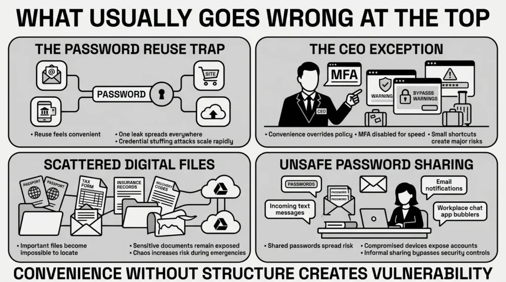 what usually goes wrong at the top