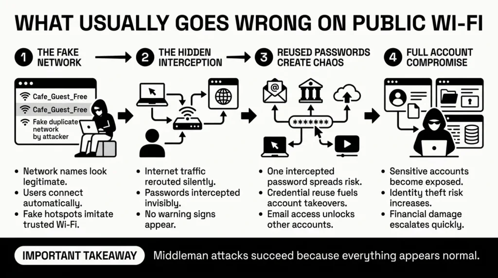 what usually goes wrong on public wi-fi