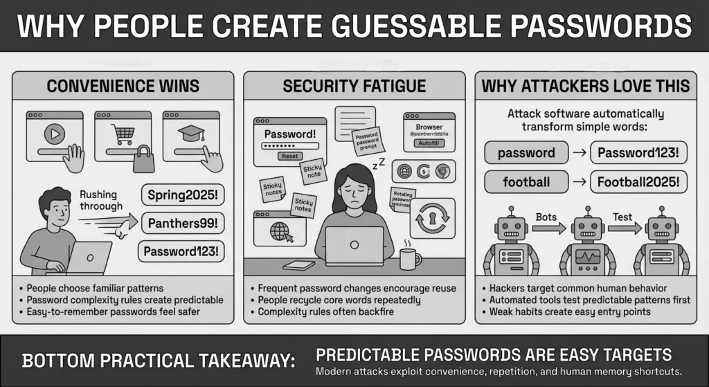 why people create guessable passwords