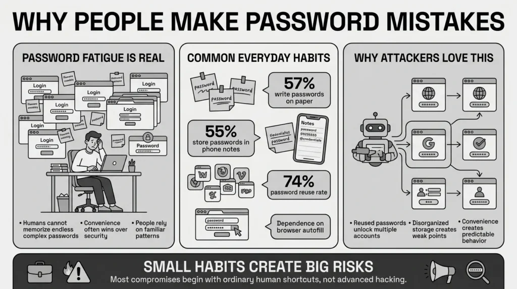 why people make password mistakes