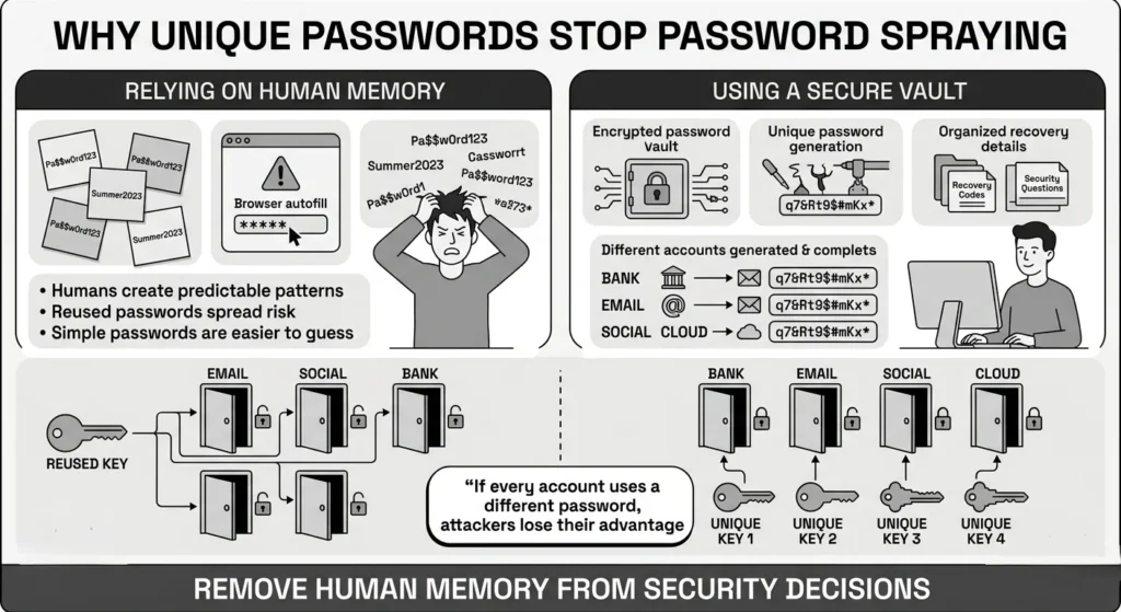 why unique passwords stop password spraying